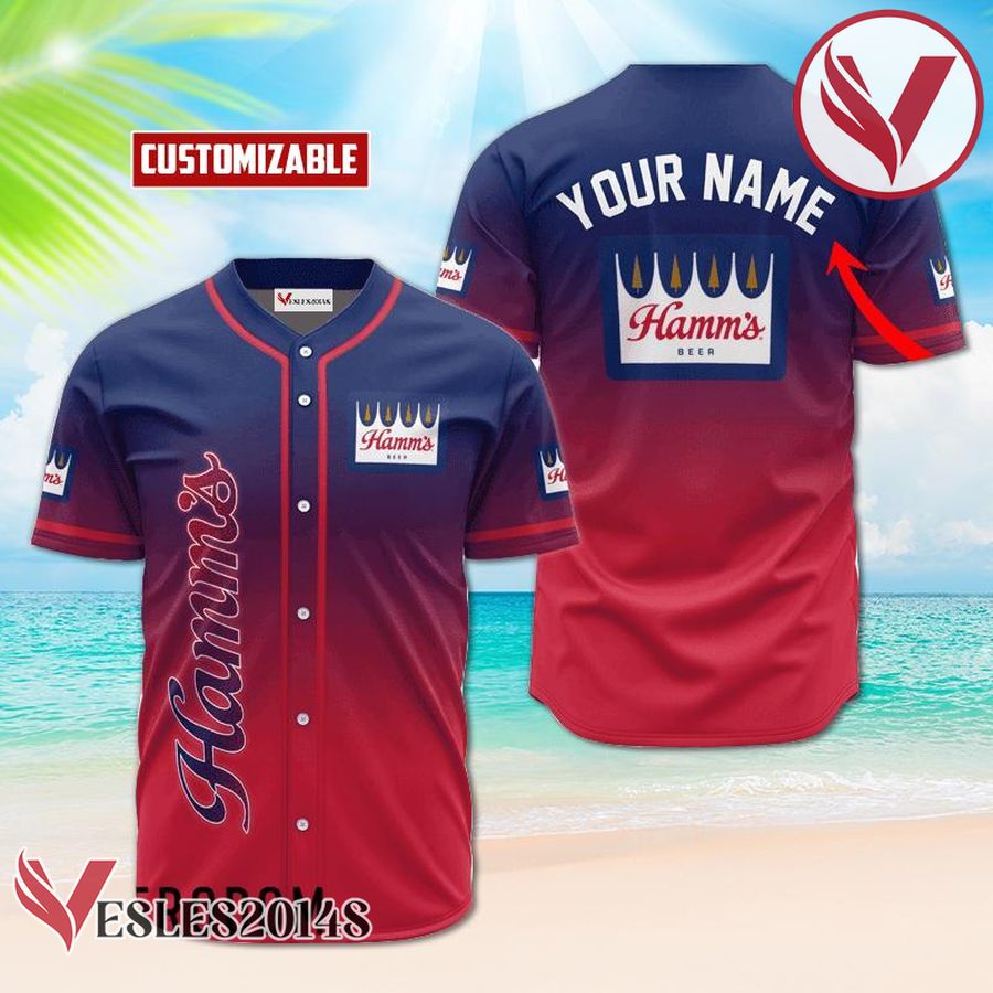 Personalized Hamm's Beer Gradient Baseball Jersey, Perfect Gifts For Fans - Vesles2014S