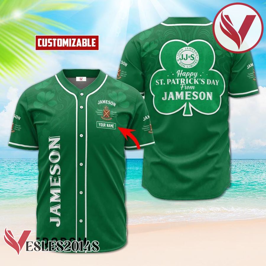 Personalized Happy St. Patrick's Day From Jameson Baseball Jersey, Perfect Gifts For Fans - Vesles2014S