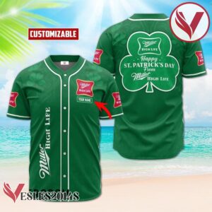 Personalized Happy St. Patrick's Day From Miller High Life Baseball Jersey, Perfect Gifts For Fans - Vesles2014S