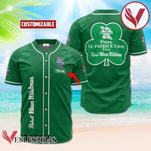 Personalized Happy St. Patrick's Day From Pabst Blue Ribbon Baseball Jersey, Perfect Gifts For Fans - Vesles2014S