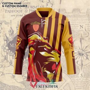 Personalized Harry Potter Gryffindor Lion Quidditch Team Hockey Jersey, Trending Gifts For Fans - Vesles2014s 3