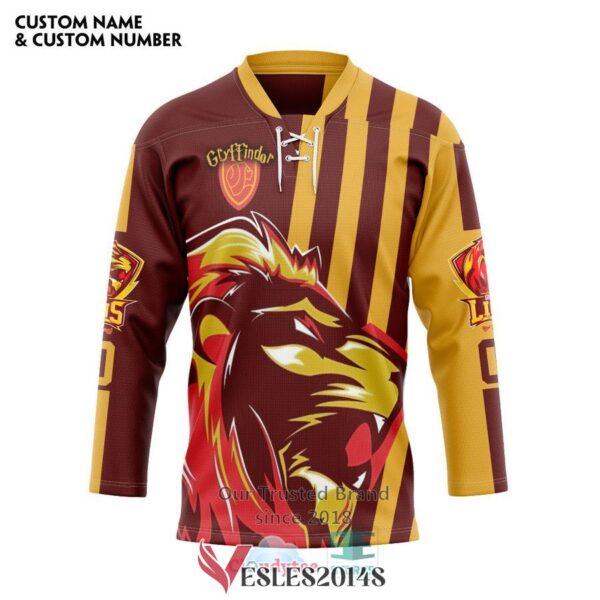 Personalized Harry Potter Gryffindor Lion Quidditch Team Hockey Jersey, Trending Gifts For Fans - Vesles2014s