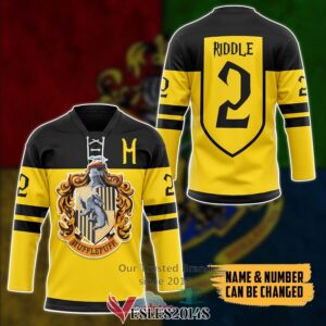 Personalized Harry Potter H For Hufflepuff Hockey Jersey, Trending Gifts For Fans - Vesles2014s 3
