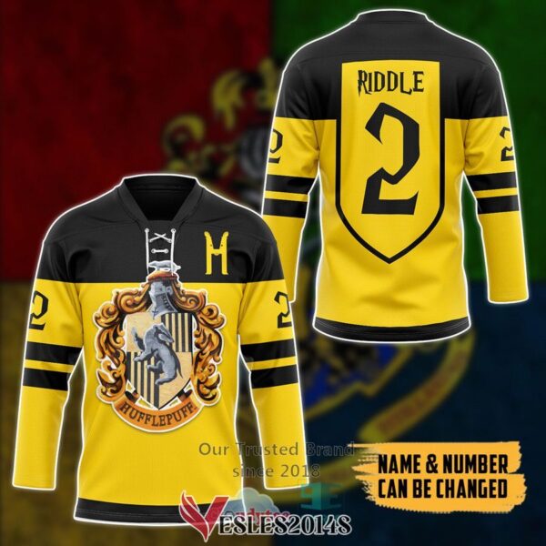 Personalized Harry Potter H For Hufflepuff Hockey Jersey, Trending Gifts For Fans - Vesles2014s 3