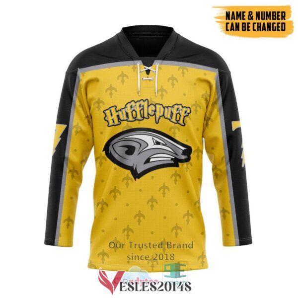 Personalized Harry Potter Hogwart Hufflepuff Hockey Jersey, Trending Gifts For Fans - Vesles2014s