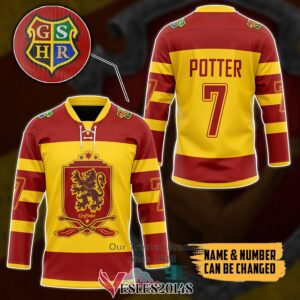 Personalized Harry Potter Hogwarts Gryffindor Hockey Jersey, Trending Gifts For Fans - Vesles2014s 2