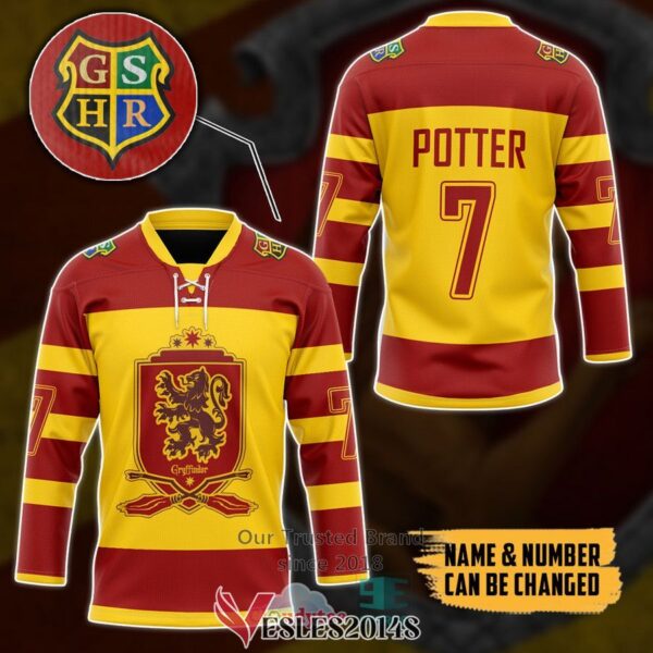 Personalized Harry Potter Hogwarts Gryffindor Hockey Jersey, Trending Gifts For Fans - Vesles2014s 2