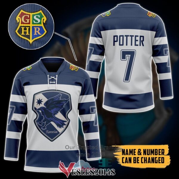 Personalized Harry Potter Hogwarts Ravenclaw Hockey Jersey, Trending Gifts For Fans - Vesles2014s 2
