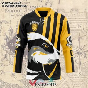 Personalized Harry Potter Hufflepuff Badgers Quidditch Team Hockey Jersey, Trending Gifts For Fans - Vesles2014s 3