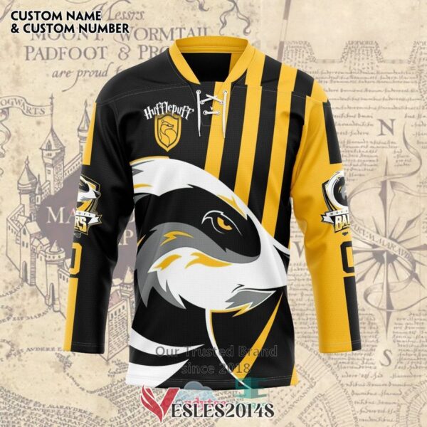 Personalized Harry Potter Hufflepuff Badgers Quidditch Team Hockey Jersey, Trending Gifts For Fans - Vesles2014s 3