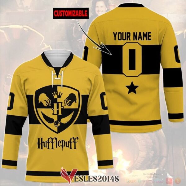 Personalized Harry Potter Hufflepuff Hockey Jersey, Trending Gifts For Fans - Vesles2014s