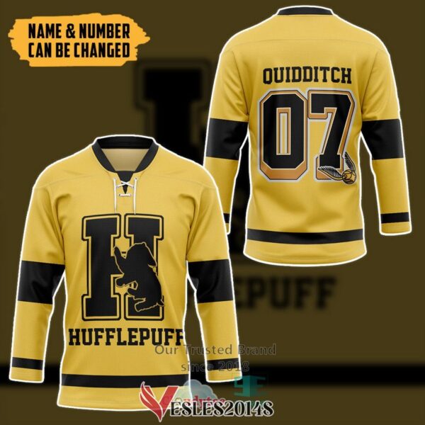 Personalized Harry Potter Hufflepuff House Hockey Jersey, Trending Gifts For Fans - Vesles2014s 2