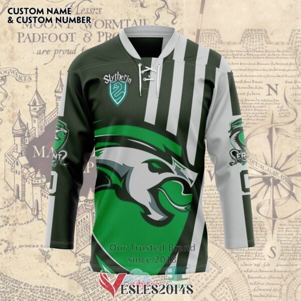 Personalized Harry Potter Slytherin Serpent Quidditch Team Hockey Jersey, Trending Gifts For Fans - Vesles2014s 3
