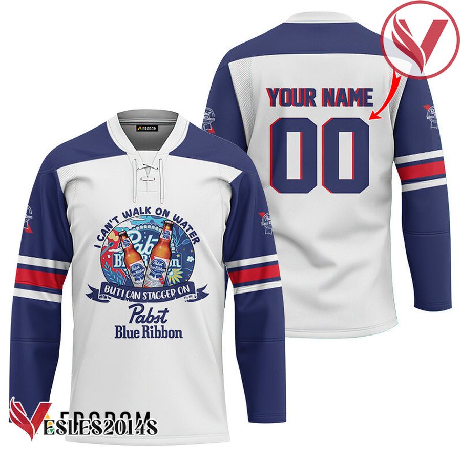 Personalized I Can Stagger On Pabst Blue Ribbon Hockey Jersey - Vesles2014S