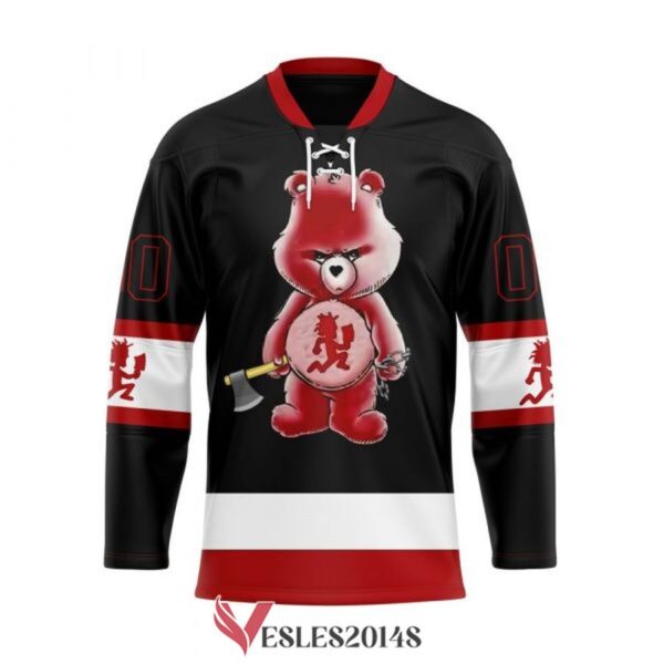 Personalized Insane Clown posse Albums red care bear Hockey jersey, Trending Gifts For Fans - Vesles2014s