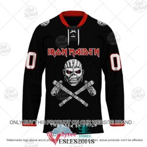 Personalized Iron Maiden The Book of Souls Crossbones Hockey Jersey, Trending Gifts For Fans - Vesles2014s 1
