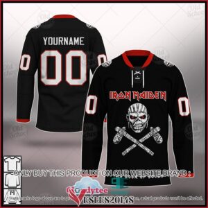 Personalized Iron Maiden The Book of Souls Crossbones Hockey Jersey, Trending Gifts For Fans - Vesles2014s