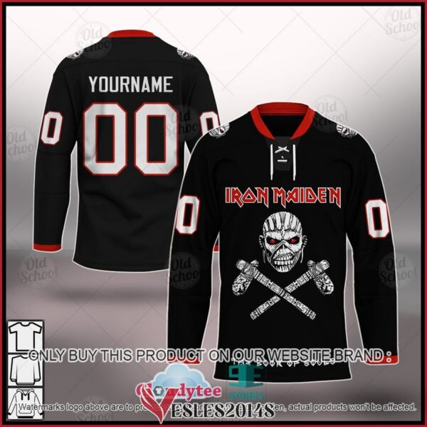 Personalized Iron Maiden The Book of Souls Crossbones Hockey Jersey, Trending Gifts For Fans - Vesles2014s