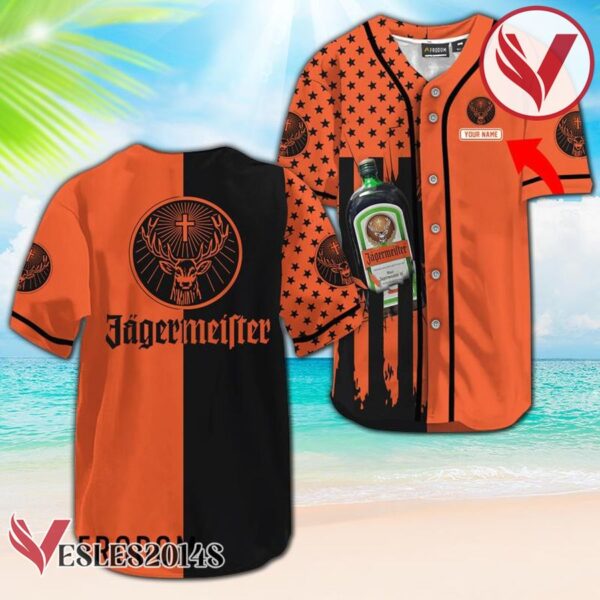 Personalized Jagermeister American Flag Baseball Jersey, Perfect Gifts For Fans - Vesles2014S