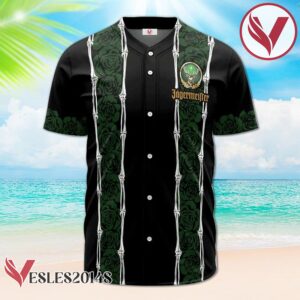 Personalized Jagermeister Green Skeleton Rose Baseball Jersey, Perfect Gifts For Fans - Vesles2014S 2