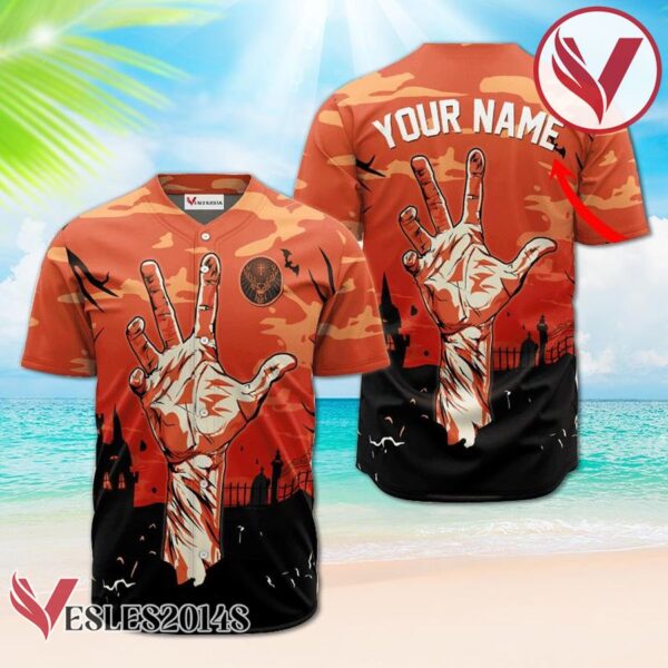 Personalized Jagermeister Halloween Zombie's Hand Baseball Jersey, Perfect Gifts For Fans - Vesles2014S