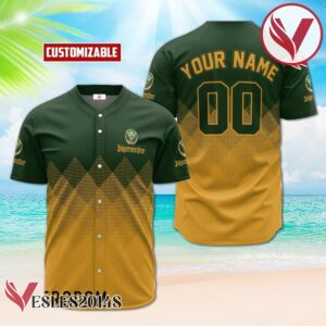Personalized Jagermeister Yellow And Green Halftone Baseball Jersey, Perfect Gifts For Fans - Vesles2014S