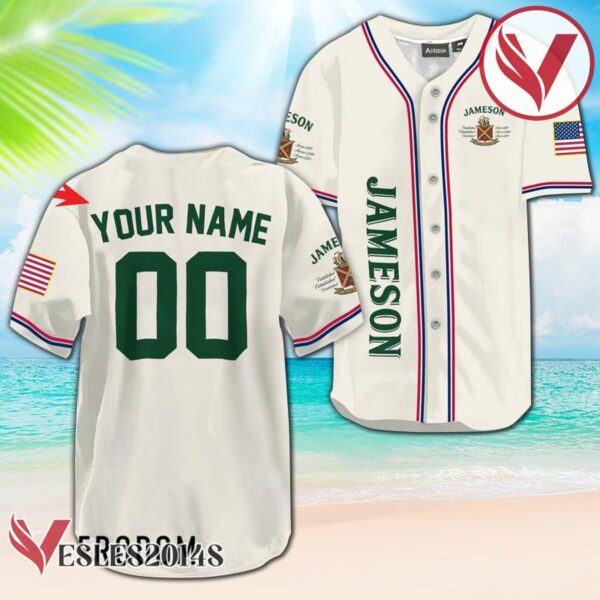 Personalized Jameson Basic American Flag Baseball Jersey, Perfect Gifts For Fans - Vesles2014S