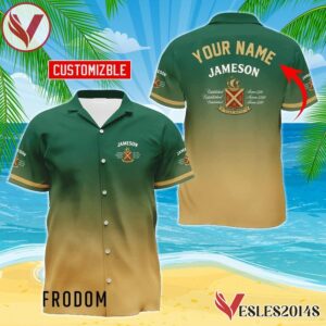 Personalized Jameson Gradient Hawaiian Shirt, Best Summer Gifts For Fans - Vesles2014S