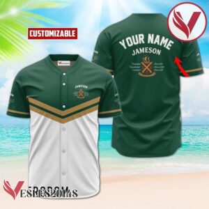 Personalized Jameson Green And White Baseball Jersey, Perfect Gifts For Fans - Vesles2014S