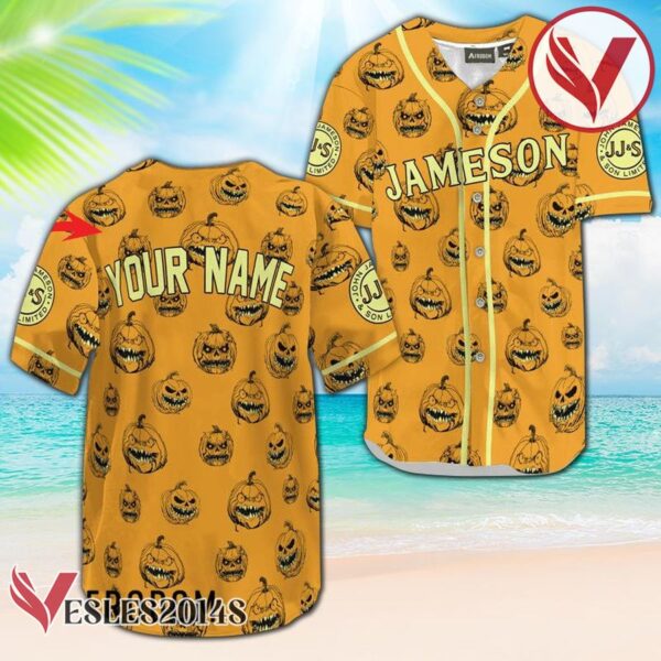 Personalized Jameson Halloween Pumpkin Baseball Jersey, Perfect Gifts For Fans - Vesles2014S