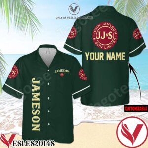 Personalized Jameson Irish Whiskey Dark Green Hawaiian Shirt And Short, Unique Gifts For Friends - Vesles2014S 1