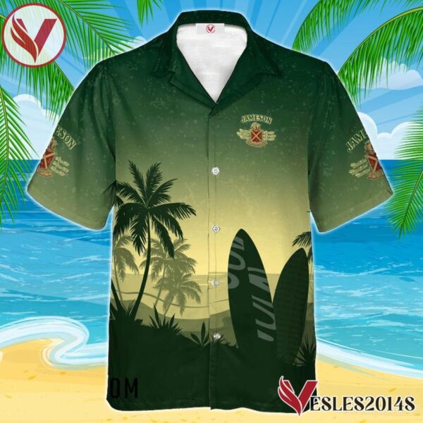 Personalized Jameson Palm Tree Surfboard Hawaiian Shirt, Best Summer Gifts For Fans - Vesles2014S 1