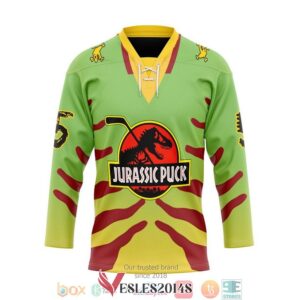 Personalized Jurassic Puck Hockey Jersey Shirt, Trending Gifts For Fans - Vesles2014s