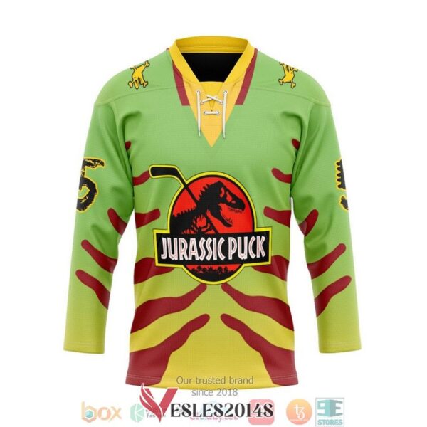 Personalized Jurassic Puck Hockey Jersey Shirt, Trending Gifts For Fans - Vesles2014s