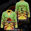 Personalized Jurassic Puck golf green Hockey Jersey Shirt, Trending Gifts For Fans - Vesles2014s