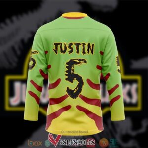 Personalized Jurassic Puck golf green Hockey Jersey Shirt, Trending Gifts For Fans - Vesles2014s 2