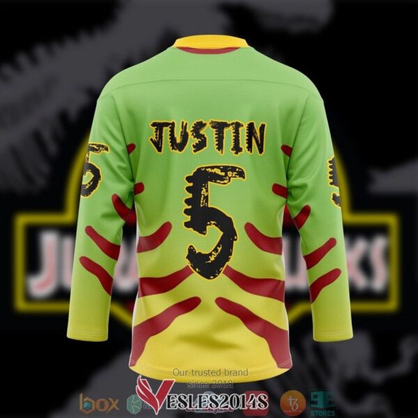 Personalized Jurassic Puck golf green Hockey Jersey Shirt, Trending Gifts For Fans - Vesles2014s 2