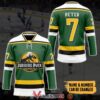 Personalized Jurassic Puck green Hockey Jersey Shirt, Trending Gifts For Fans - Vesles2014s