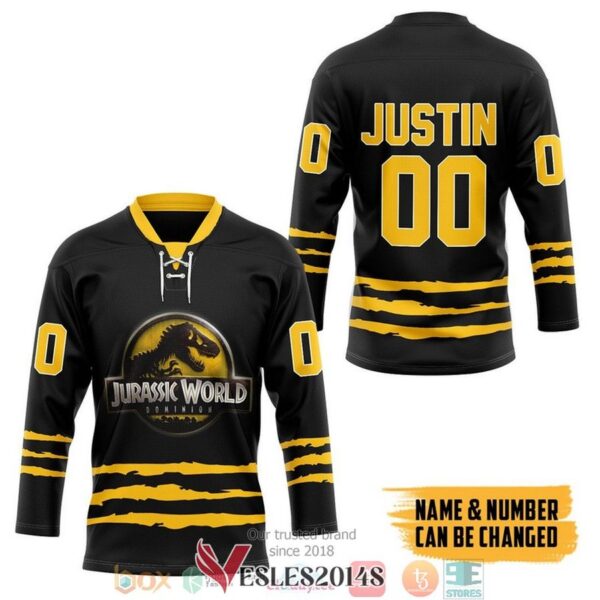 Personalized Jurassic World Dominion Hockey Jersey Shirt, Trending Gifts For Fans - Vesles2014s
