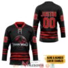 Personalized Jurassic World Red Hockey Jersey Shirt, Trending Gifts For Fans - Vesles2014s