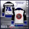 Personalized KISS Rock and Roll Over White Hockey Jersey, Trending Gifts For Fans - Vesles2014s