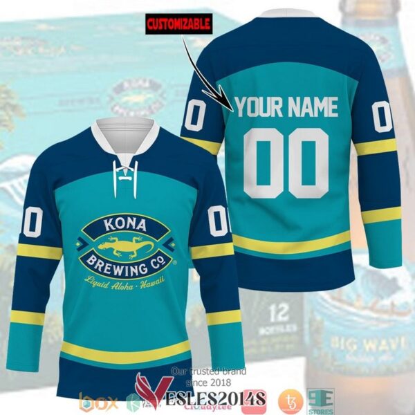 Personalized Kona Brewing Co Hockey Jersey Shirt, Trending Gifts For Fans - Vesles2014s