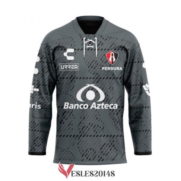 Personalized Liga MX Atlas Club Banco Azteca grey custom hockey Jersey, Trending Gifts For Fans - Vesles2014s