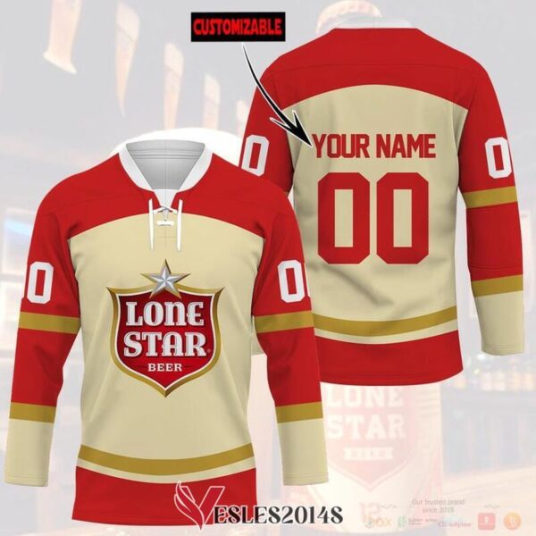 Personalized Lone Star Beer Hockey Jersey, Trending Gifts For Fans - Vesles2014s