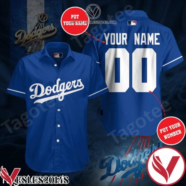 Personalized Los Angeles Dodgers Baseball Team Blue Hawaiian Shirt And Short, Unique Gifts For Friends - Vesles2014S 1