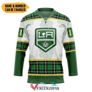 Personalized Los Angeles Kings St Patrick Day Hockey Jersey, Trending Gifts For Fans - Vesles2014s