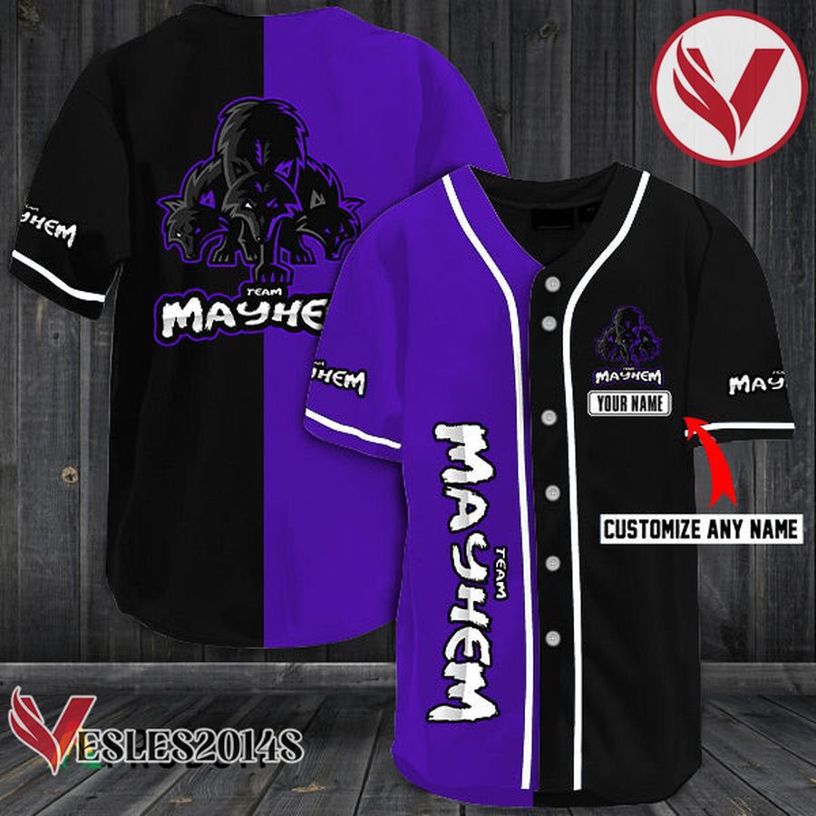 Personalized Mayhem Team Baseball Jersey, Perfect Gifts For Fans - Vesles2014S 2
