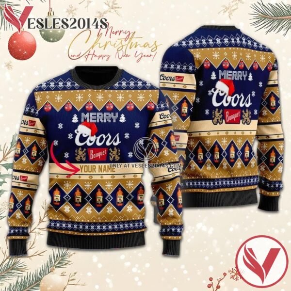 Personalized Merry Coors Banquet Christmas Ugly Sweater, Unique Winter Outfits For Fans - Vesles2014S  1