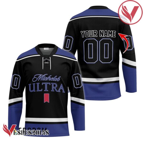 Personalized Michelob ULTRA Black And Blue Hockey Jersey - Vesles2014S