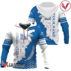 Personalized Michelob ULTRA White And Blue Cracking Hoodie & Zip Hoodie - Vesles2014S